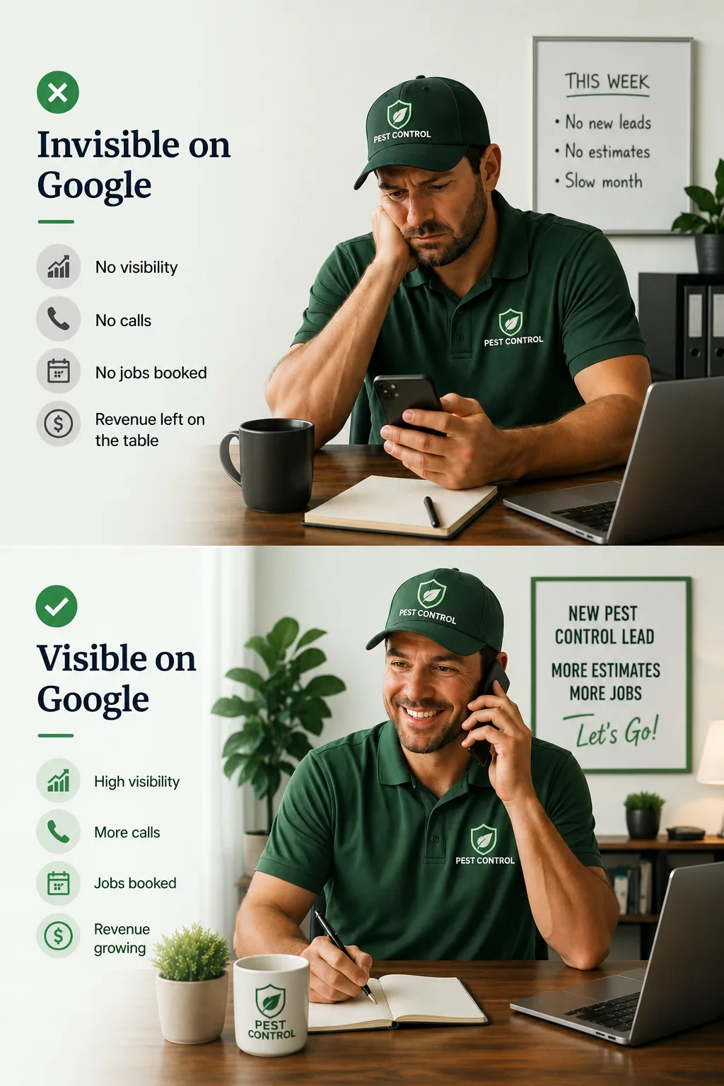 Invisible on Google versus visible on Google